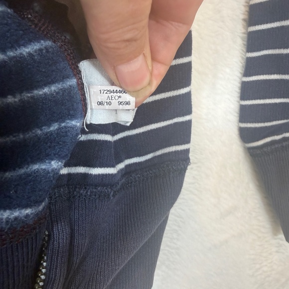 Amercian Eagle Outfitters Full Zip Hoodie Womens Size Medium Striped Vintage Fit - Picture 5 of 8
